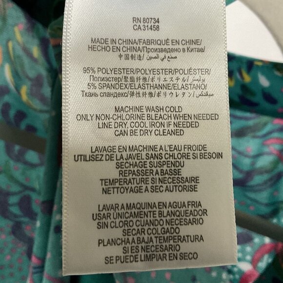 BCBGMaxazria Teal, Floral Wrap Dress, size XS, 95% Polyester & 5% Spandex - Picture 11 of 14